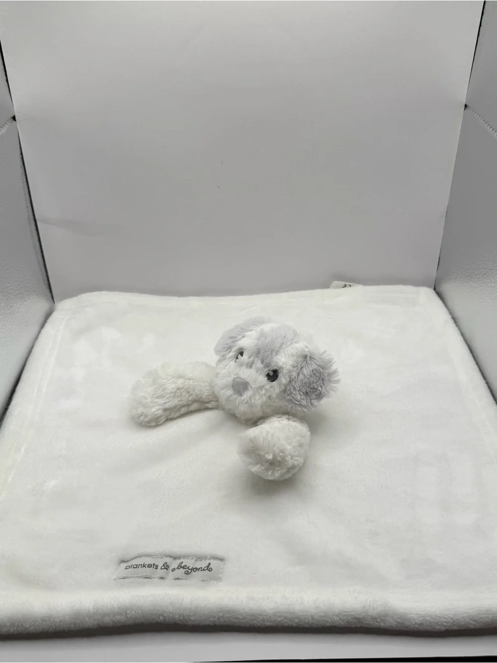 Blankets & Beyond Grey & White Fluffy Dog Lovey Security Blanket